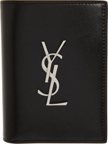 Yves Saint Laurent YSL Blue Star Embossed Bifold Wallet Leather
