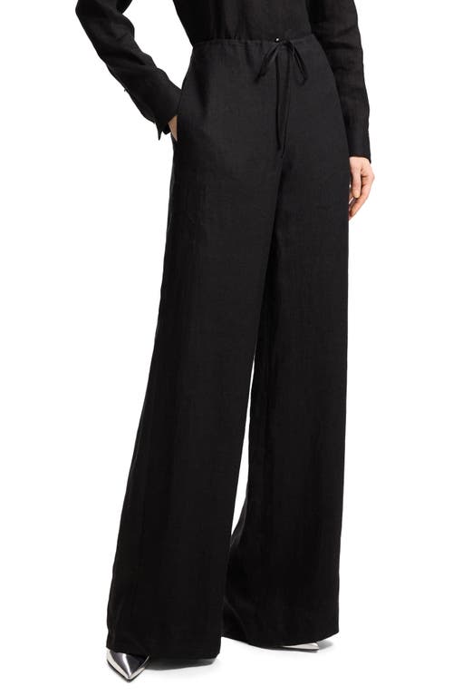 Shop Theory Hemp Drawstring Pants In Black