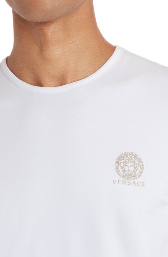 Shop Versace Medusa Head Logo 2-pack Undershirts In Optical White