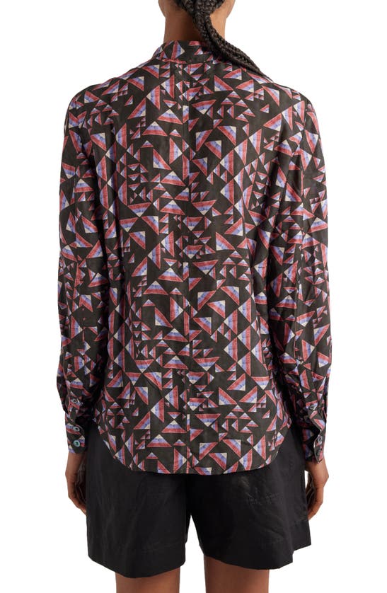 Shop Isabel Marant Ilda Abstract Print Button-up Shirt In Black/ Multicolor