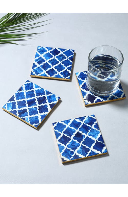 Tiramisu Set Of 4 Resin Coasters In Blue