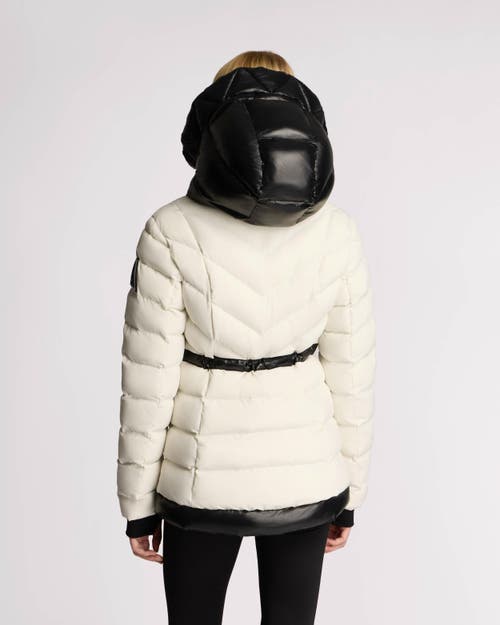 Alpenhaus Everlong Lightweight Herringbone Quilted Puffer With Lustre Detailing In Snow-white