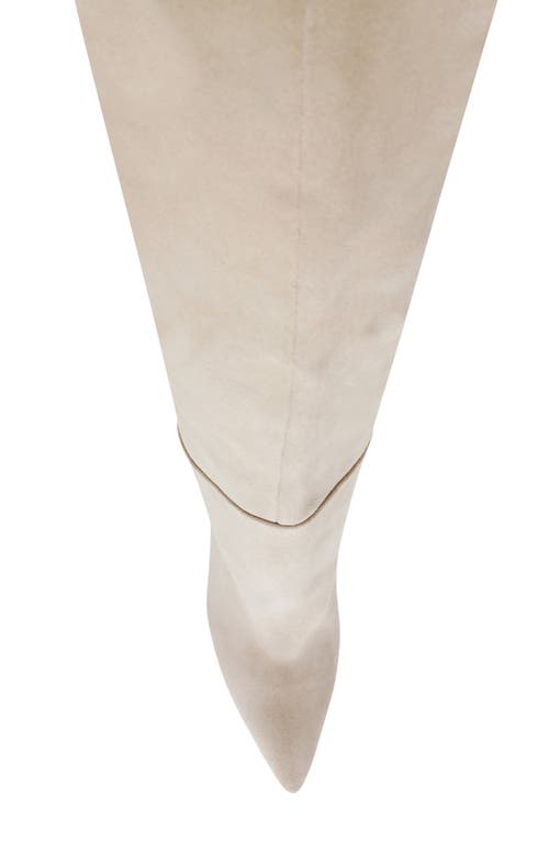 Shop Steve Madden Bellamie Pointed Toe Over The Knee Boot In Sand Suede