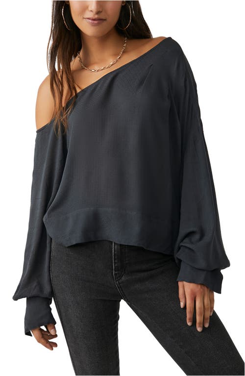Free People Justina One-Shoulder Blouse in Metal Stiletto