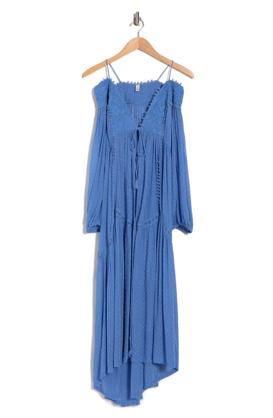 Shop Free People Lace Clip Dot Robe In Blue
