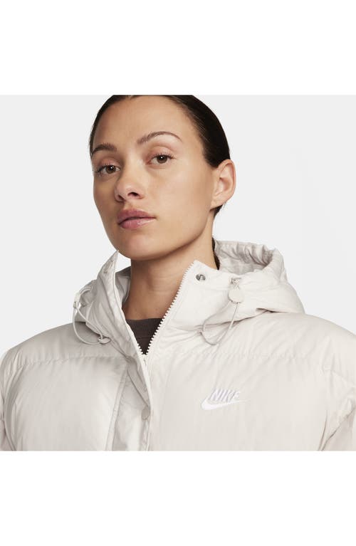 Nike Sportswear Water Repellent Down Coat In Light Orewood Brown/white