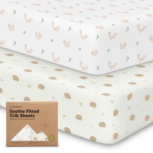 Shop Keababies Soothe Fitted Crib Sheet In Nibbles/bruce