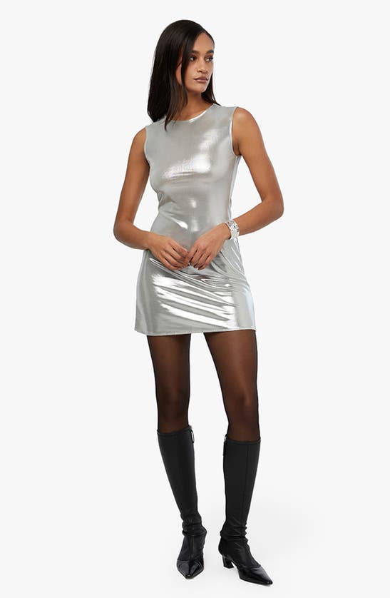 Shop Weworewhat We Wore What Metallic Body-con Dress In Silver