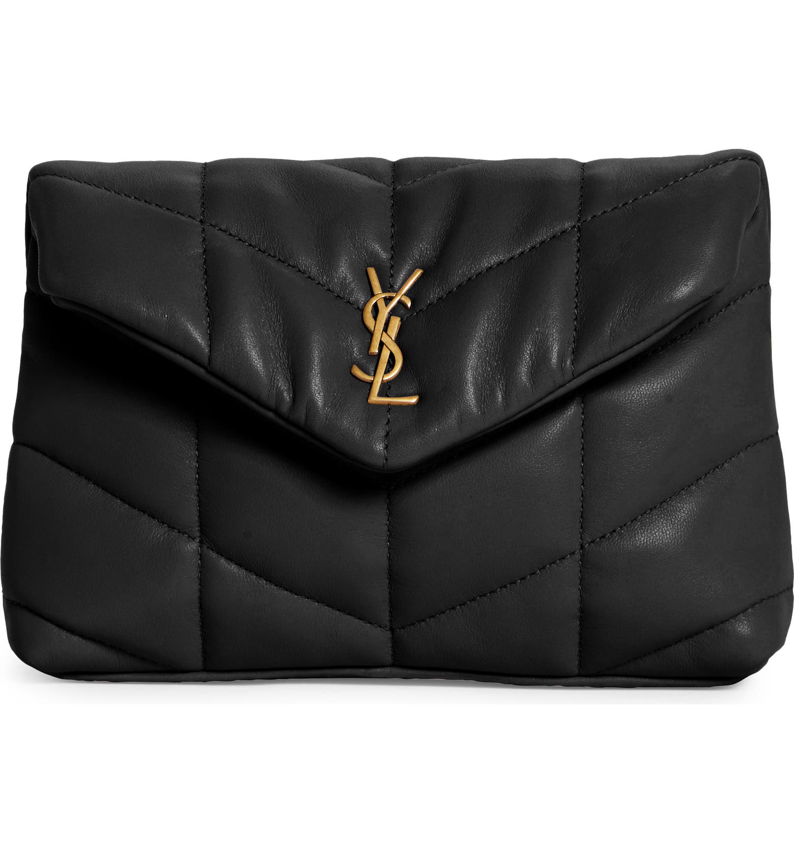 Saint Laurent Small Lou Leather Puffer Clutch | Nordstrom