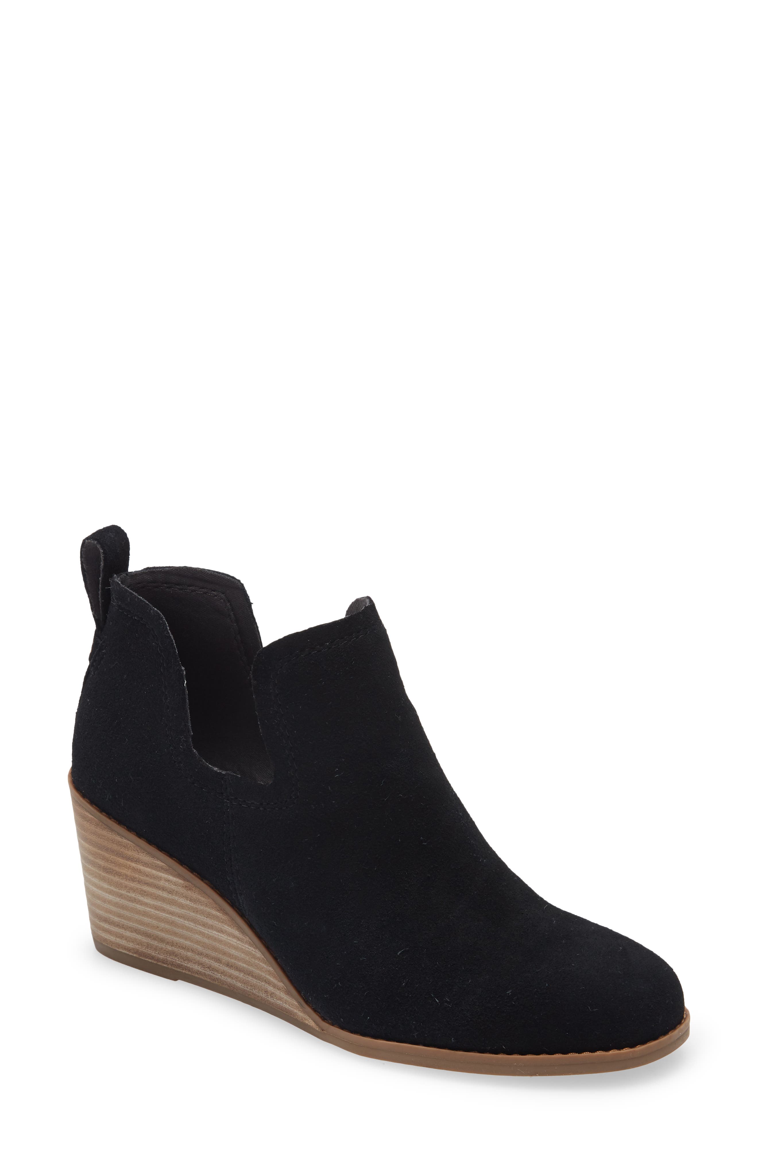 nordstrom black wedge boots