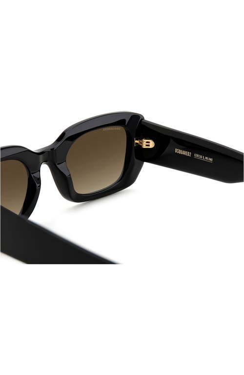 Shop Dsquared2 51mm Rectangular Sunglasses In Black/brown Gradient