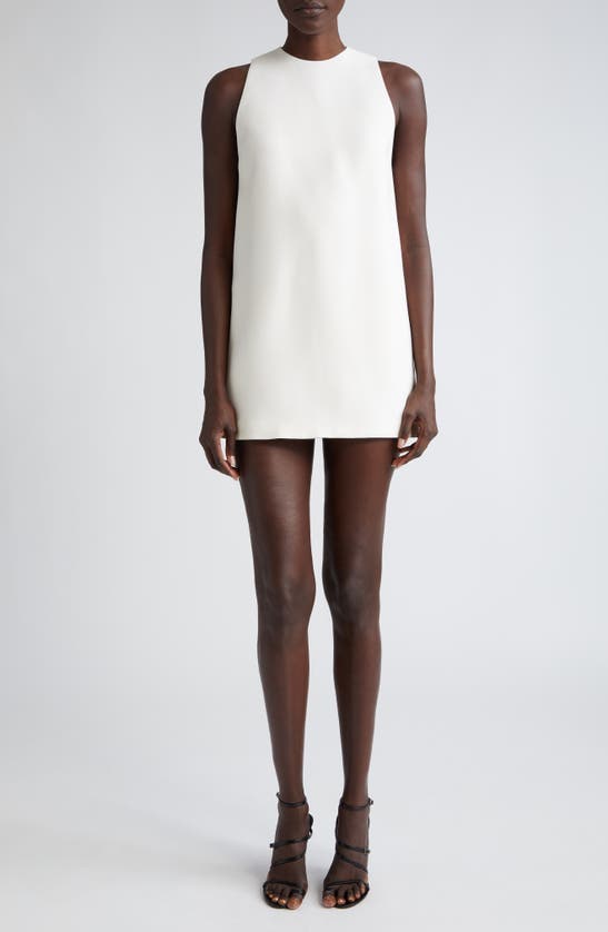 Shop Brandon Maxwell Alana Wool & Silk Blend Shift Dress In Ivory