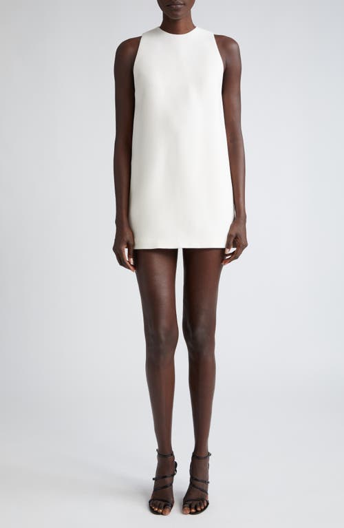 Alana Wool & Silk Blend Shift Dress in Ivory
