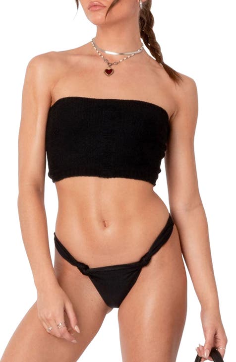 Black strapless swim cover 2025 up