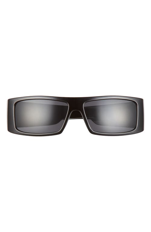 Classic 58mm Rectangular Sunglasses in Black