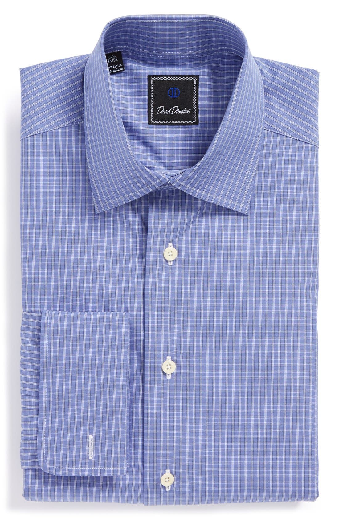 David Donahue Regular Fit Plaid French Cuff Dress Shirt Nordstrom