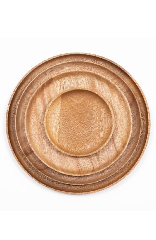 Chechen Wood Design Rosa Morada Wooden Base Platter In Natural