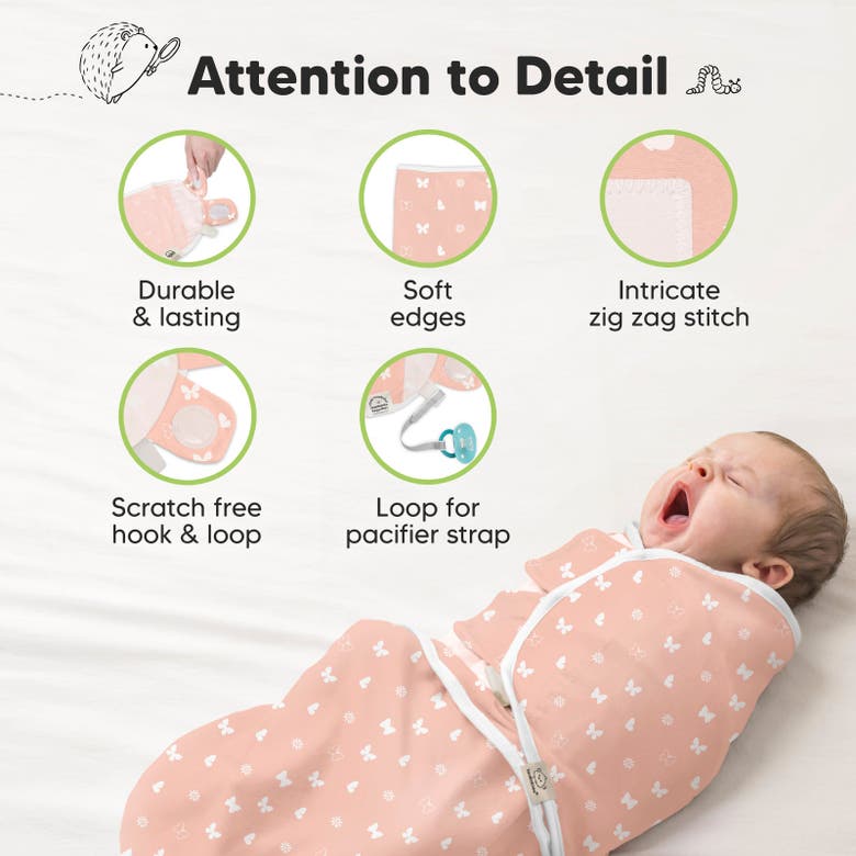 Shop Keababies 3-pack Soothe Swaddle Wraps In Butterflies