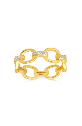 Queen Jewels Cubic Zirconia Paperclip Ring In Gold