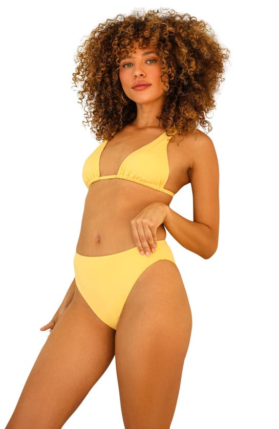 Dippin Daisys Seashore High Waist Cheeky Bikini Bottom In Mellow Yellow