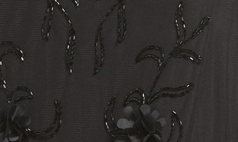 Shop Pisarro Nights Embellished 3d Floral Maxi Dress In Black