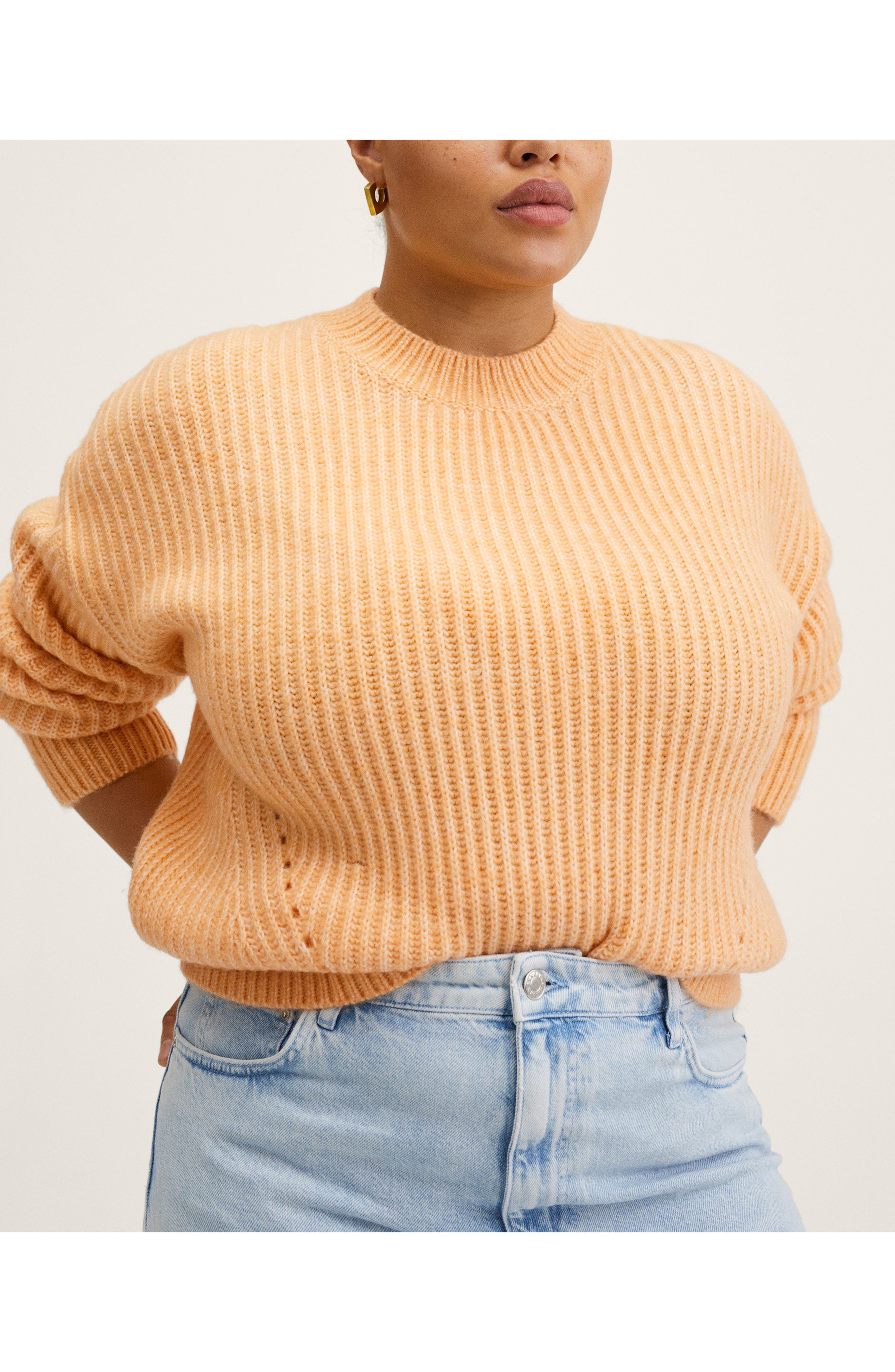 MANGO Chunky Shaker Stitch Sweater 