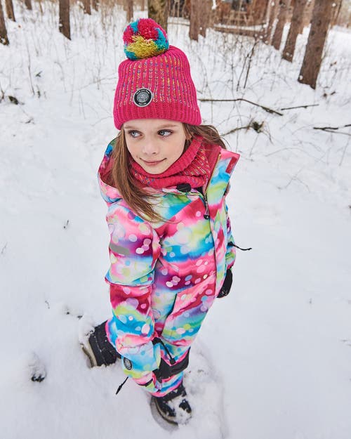 DEUX PAR DEUX DEUX PAR DEUX GIRL'S ONE PIECE SNOWSUIT PRINTED MULTICOLOR BUBBLES 