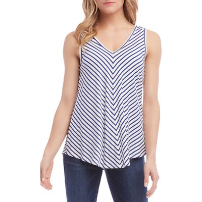 Karen Kane Variegated Stripe Tank Top, Blue