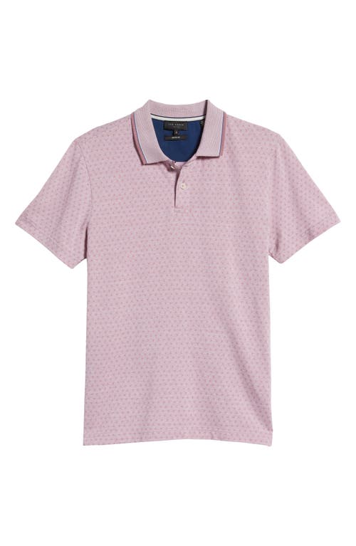 Shop Ted Baker London Mathias Jacquard Cotton Polo Shirt In Pale Pink