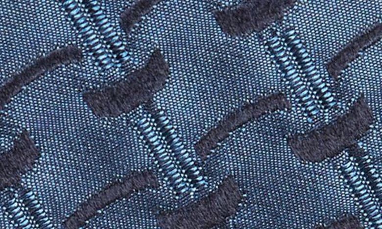 Shop Canali Geometric Silk Tie In Blue