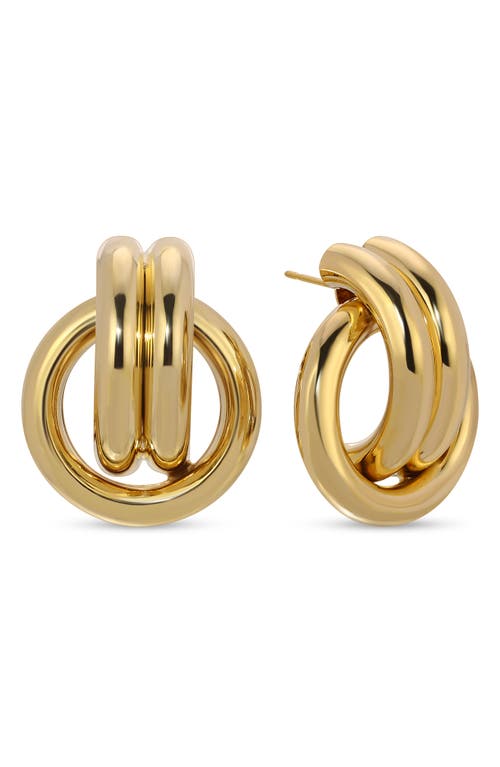 Eye Candy Los Angeles Viola Doorknocker Stud Earrings In Gold