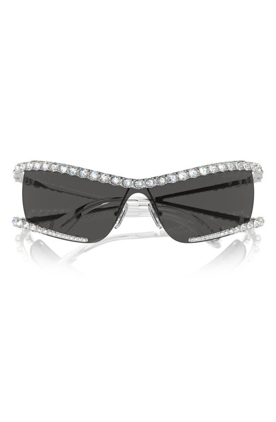 Shop Swarovski 33mm Irregular Sunglasses In Silver