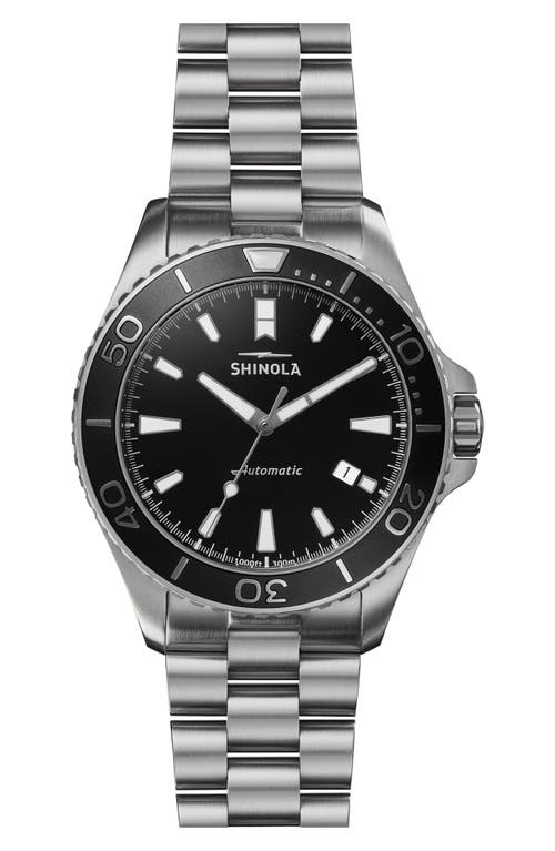 Shinola Monster Automatic Bracelet Watch, 43mm in Silver/Black at Nordstrom