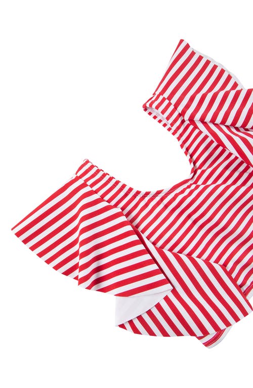Shop Habitual Kids Kids' Malibu Stripe Two-piece Swimsuit In Red