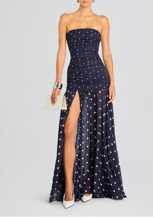 Shop Retroféte Retrofête Annalise Dress In Navy Polka  Dot