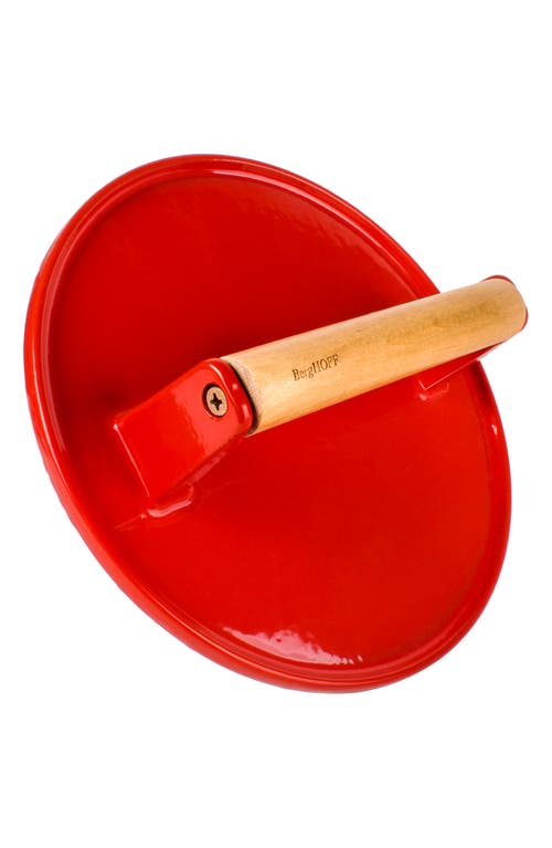 Berghoff 2-piece Cast Iron Spoon Rest & Steak Press Set In Red