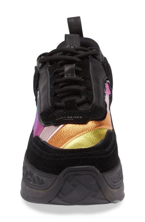 Kurt Geiger Kensington Pump Eagle-embellished Leather Low-top Trainers In Black Multi