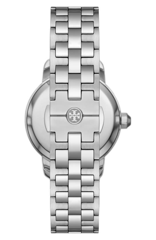Shop Tory Burch The Tory Bracelet Watch In Silver