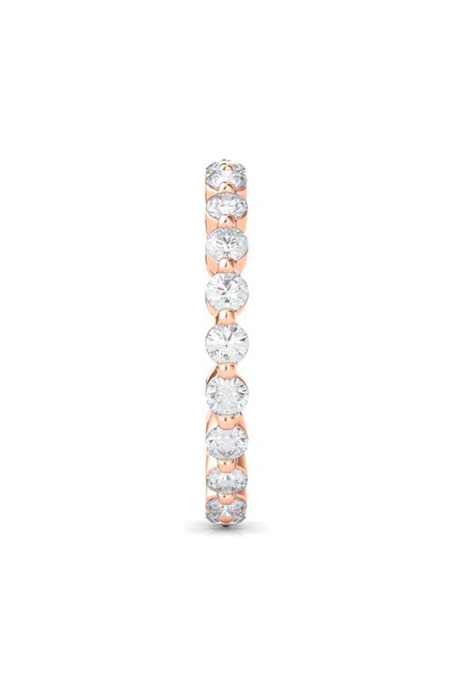 Hautecarat Lab Grown Diamond Single Prong Eternity Band Ring In Rose Gold