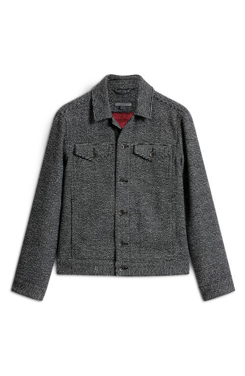 Shop John Varvatos Evans Tweed Trucker Jacket In Black/white