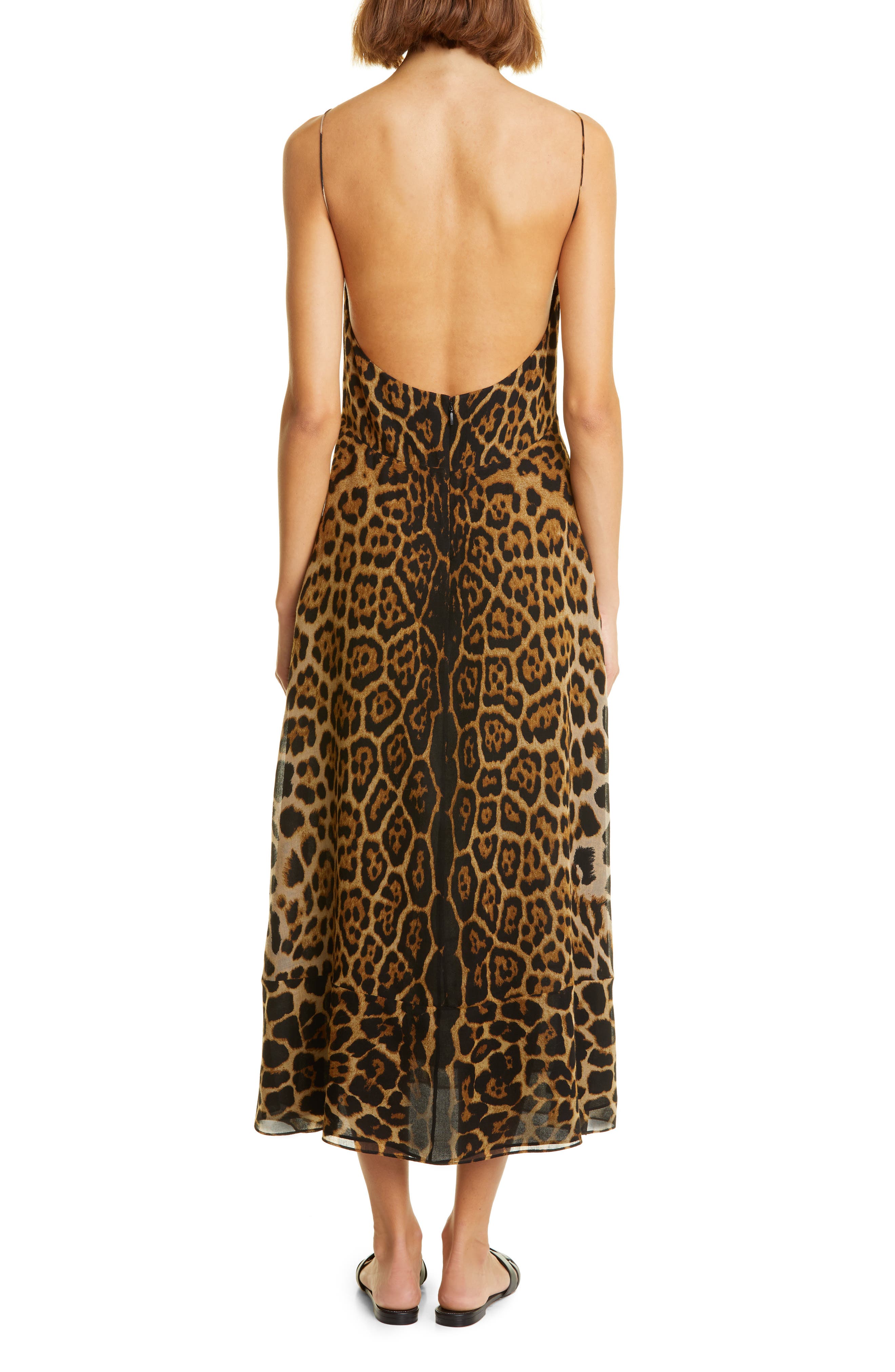 Saint Laurent Leopard Print Cutout Wool 