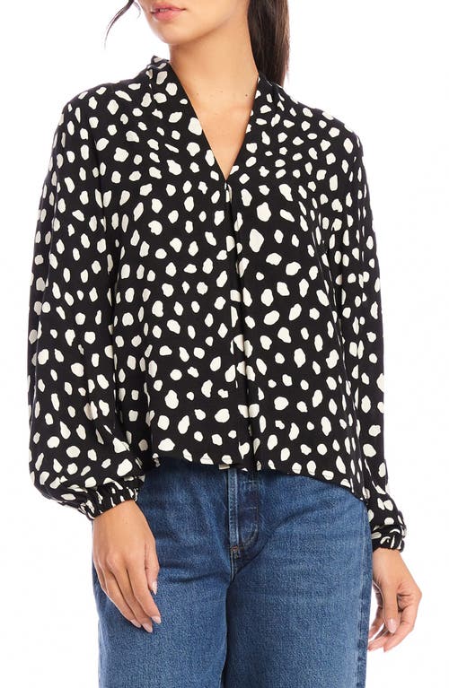 FIFTEEN TWENTY Kiera Blouson Sleeve Top in Dot Print 