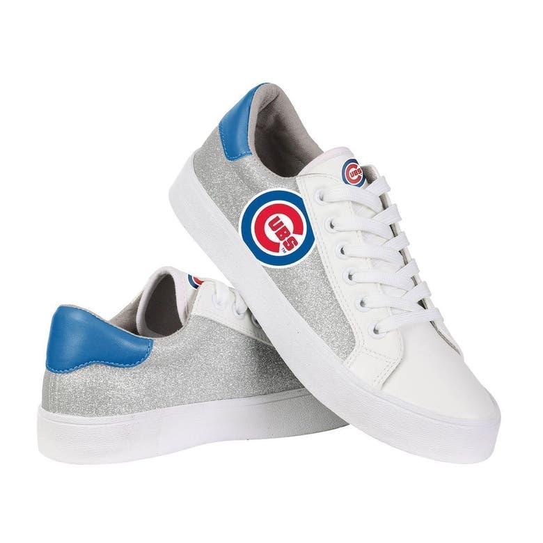 Foco Chicago Cubs Glitter Sneakers In White