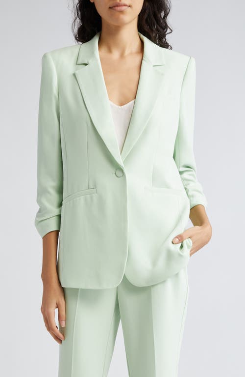 Cinq À Sept Khloe Ruched Sleeve Blazer In Peridot