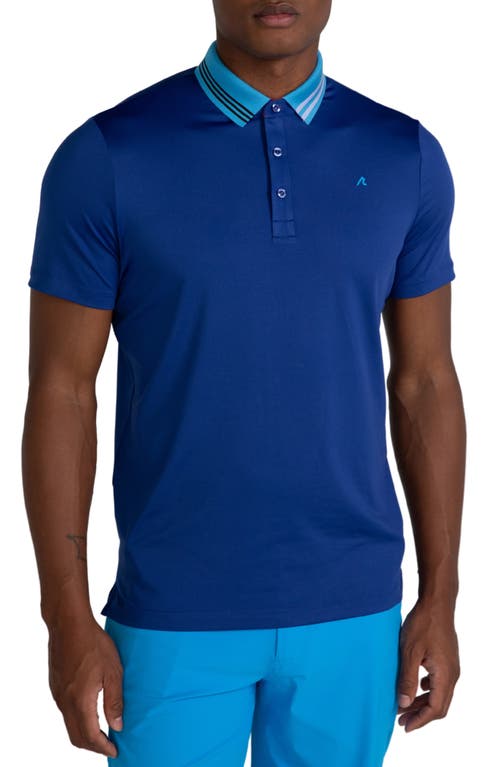 Redvanly Harley Solid Tipped Polo In Blue