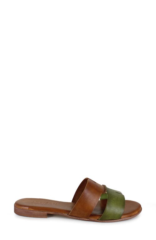 Artisan Crafted By Zigi Allony Leather Flat In Multi Brown/green