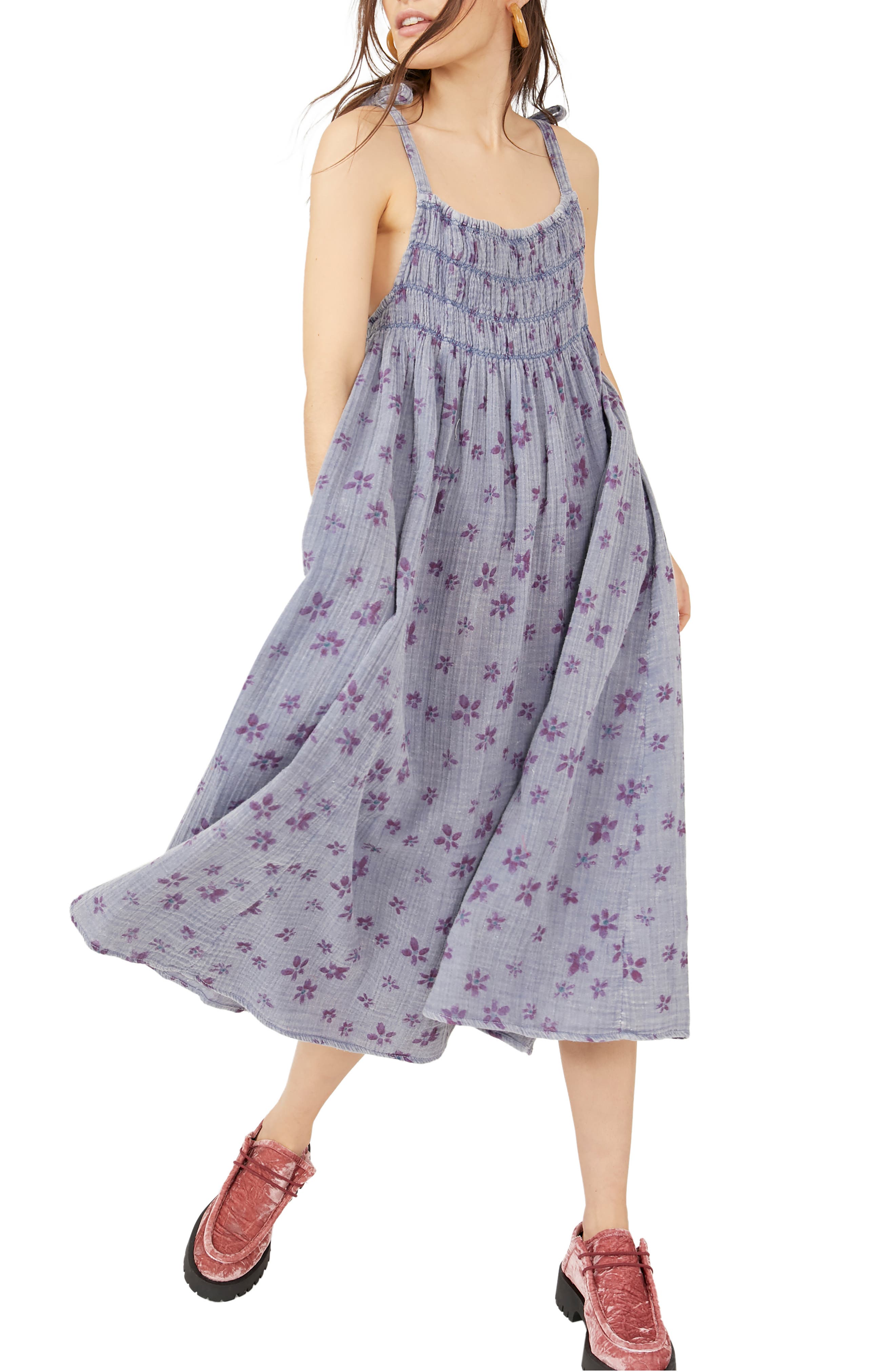 Nordstrom Women Clothing Dresses Summer Dresses Azure Shirred Maxi Sundress in Lilac Tempest Combo at Nordstrom 