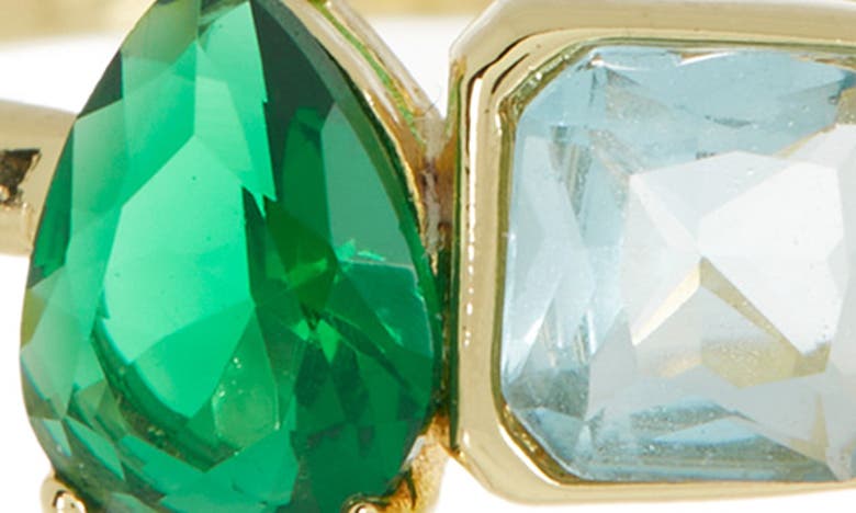 Shop Covet Toi Et Moi Mixed Stone Ring In Green