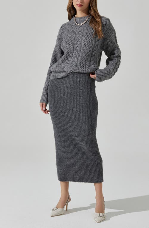 Astr The Label Lisbeth Cable Stitch Sweater In Grey