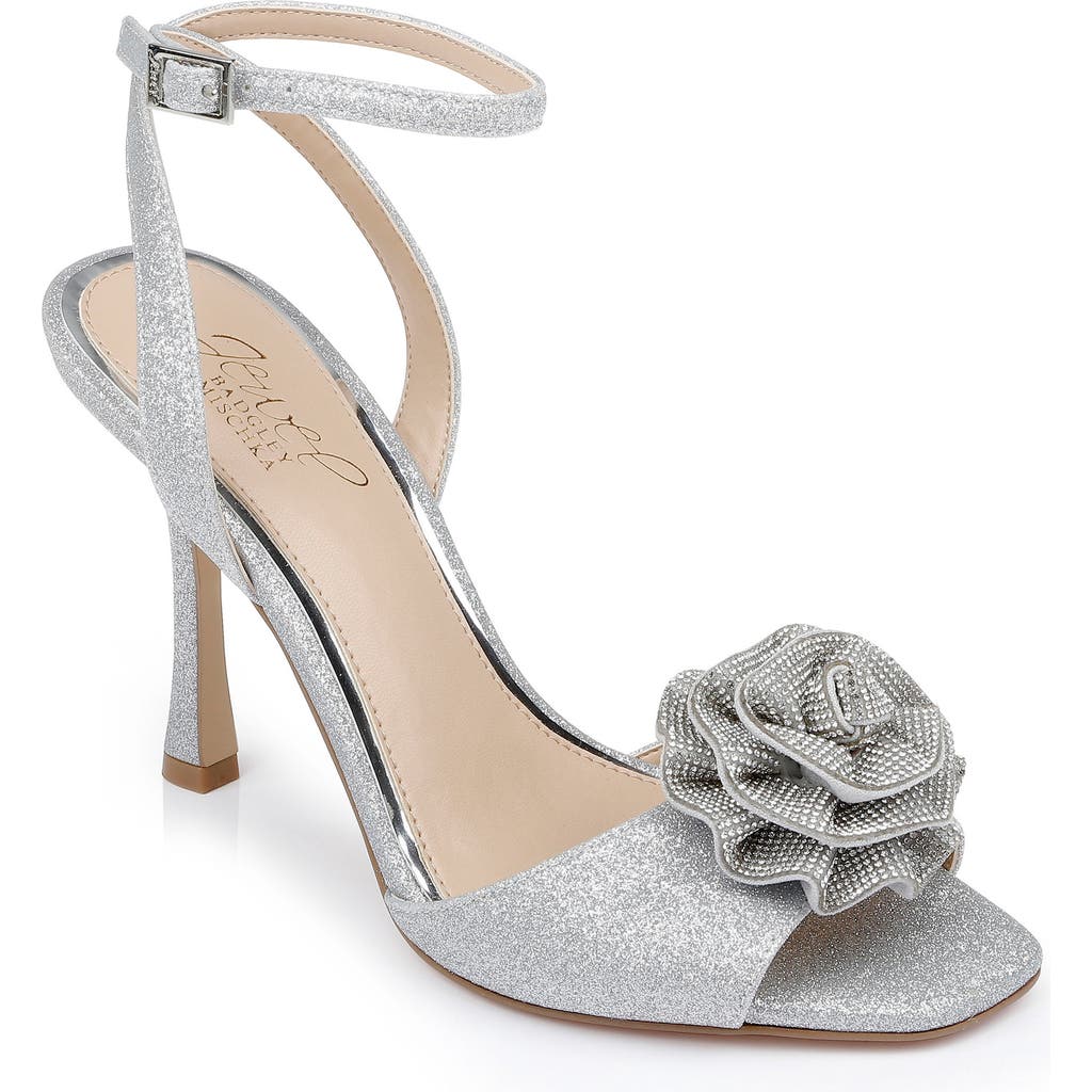 Jewel Badgley Mischka Vida Ankle Strap Sandal In Silver